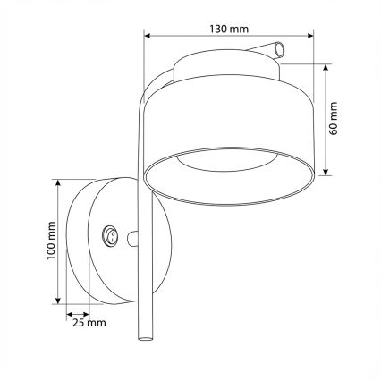Brilagi - LED Vägglampa AURA LUX 1xGX53/30W/230V svart/rökfärgad