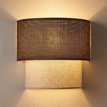 Brilagi - LED-vägglampa BOHO ECO 1xE27/10W/230V brun/krämfärgad