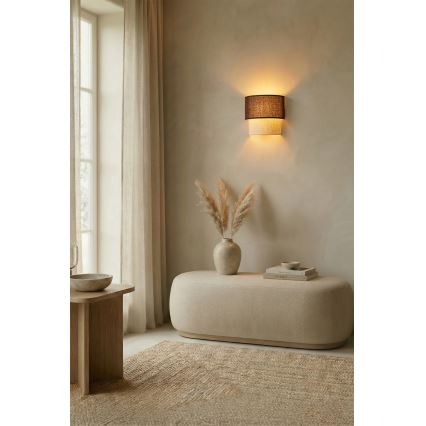 BRILAGI - LED-vägglampa BOHO ECO 1xE27/10W/230V brun/krämfärgad
