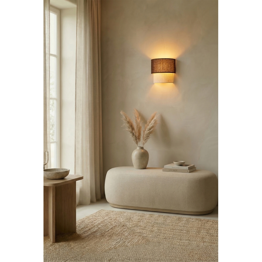 BRILAGI - LED-vägglampa BOHO ECO 1xE27/10W/230V brun/krämfärgad
