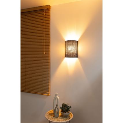 Brilagi - LED vägglampa BOHO-stil 1xE27/15W/230V brun
