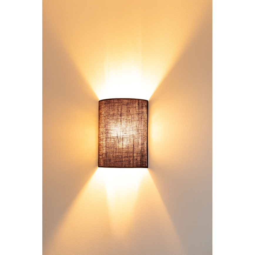 Brilagi - LED vägglampa BOHO-stil 1xE27/15W/230V brun