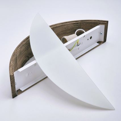 Brilagi - LED-vägglampa CARVALHO 1xE27/15W/230V ek/valnöt