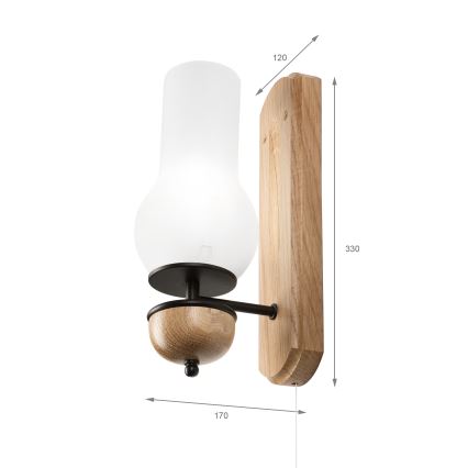 Brilagi - LED Vägglampa COTTAGE 1xE14/40W/230V ek/vit