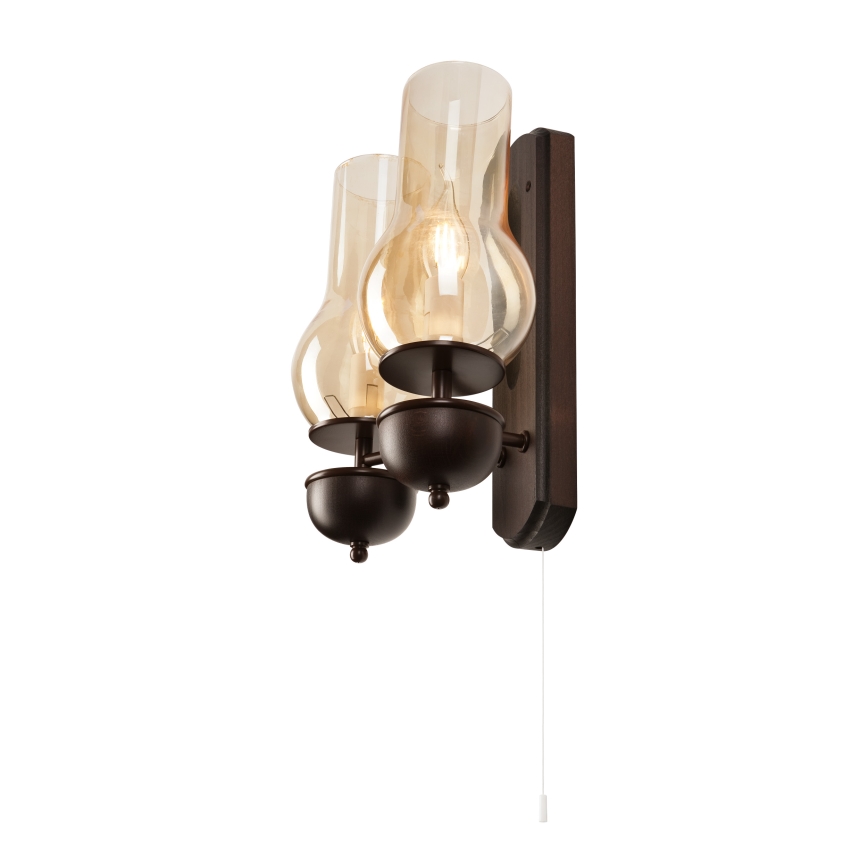 Brilagi - LED Vägglampa COTTAGE 2xE14/40W/230V bok/brun