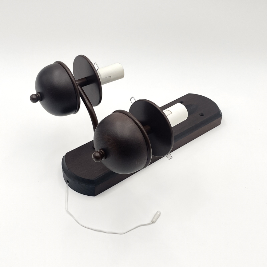 Brilagi - LED Vägglampa COTTAGE 2xE14/40W/230V bok/brun