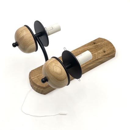 Brilagi - LED Vägglampa COTTAGE 2xE14/40W/230V ek/brun