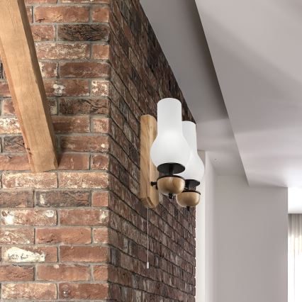 Brilagi - LED Vägglampa COTTAGE 2xE14/40W/230V ek/vit