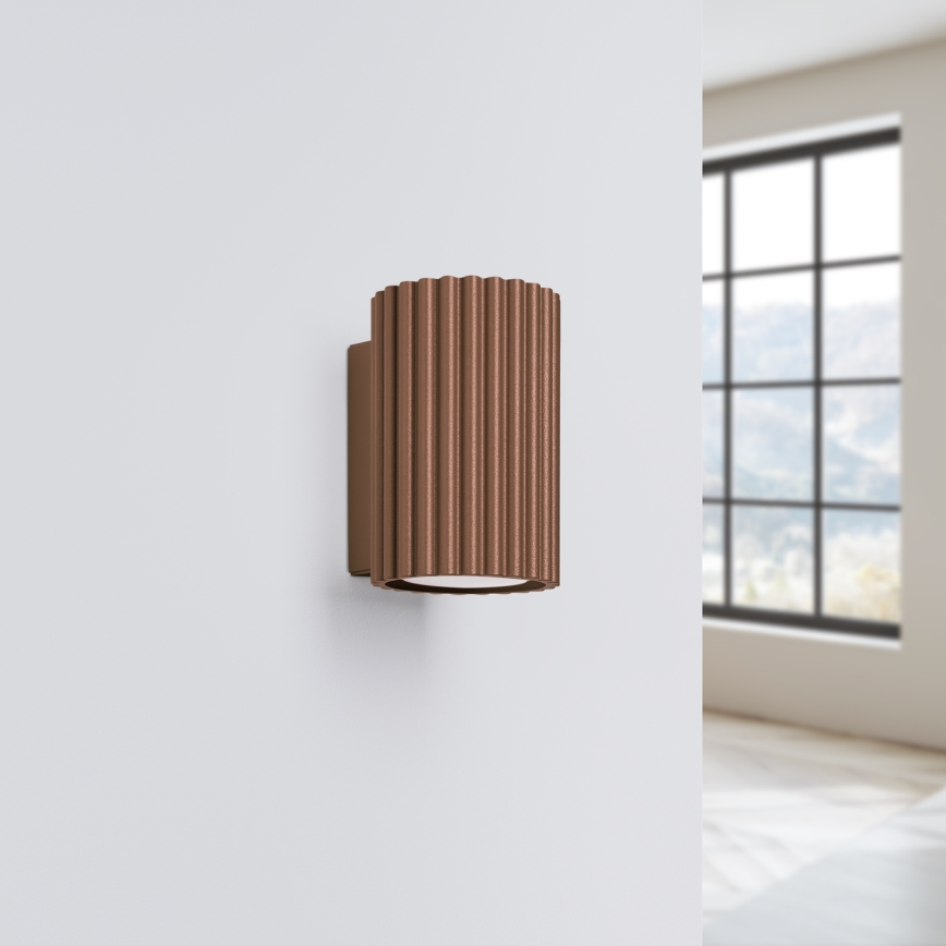 Brilagi - LED-vägglampa CRESTO 1xGU10/10W/230V 10 cm brun