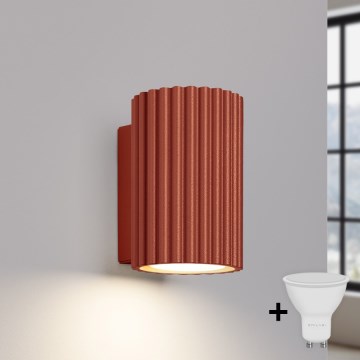 Brilagi - LED-vägglampa CRESTO 1xGU10/10W/230V 10 cm röd