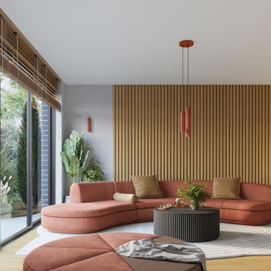 Brilagi - LED-vägglampa CRESTO 1xGU10/10W/230V 10 cm röd