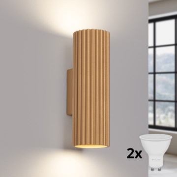 Brilagi - LED vägglampa CRESTO 2xGU10/10W/230V 20 cm guldfärgad