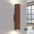 Brilagi - LED vägglampa CRESTO 2xGU10/10W/230V 30 cm brun