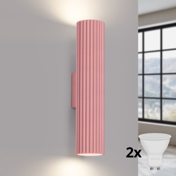 Brilagi - LED vägglampa CRESTO 2xGU10/10W/230V 30 cm rosa