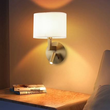 Brilagi - LED vägglampa DAYA 1xE14/40W/230V + LED/3W grädde/guld