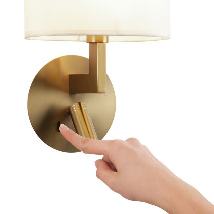 Brilagi - LED vägglampa DAYA 1xE14/40W/230V + LED/3W grädde/guld