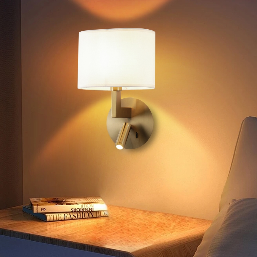 Brilagi - LED vägglampa DAYA 1xE14/40W/230V + LED/3W vit/matt krom