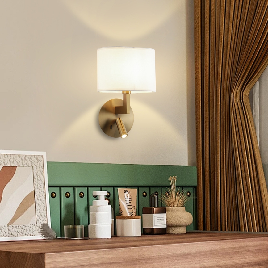 Brilagi - LED vägglampa DAYA 1xE14/40W/230V + LED/3W vit/matt krom