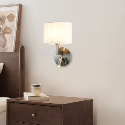 Brilagi - LED vägglampa DAYA 1xE14/40W/230V + LED/3W vit/matt krom