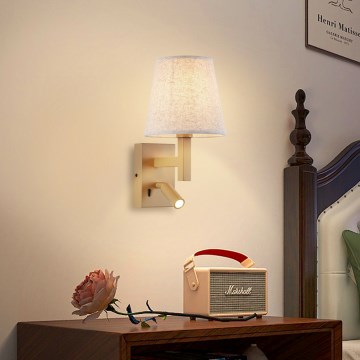 Brilagi - LED vägglampa DEYA 1xE14/40W/230V + LED/3W lin/guld