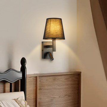 Brilagi - LED vägglampa DEYA 1xE14/40W/230V + LED/3W svart