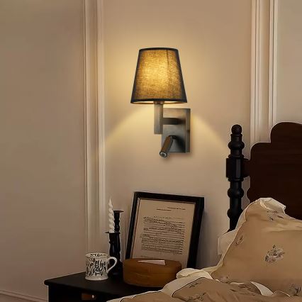 Brilagi - LED vägglampa DEYA 1xE14/40W/230V + LED/3W svart