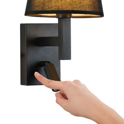 Brilagi - LED vägglampa DEYA 1xE14/40W/230V + LED/3W svart