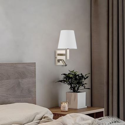 Brilagi - LED vägglampa DEYA 1xE14/40W/230V + LED/3W vit/matt krom