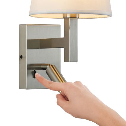 Brilagi - LED vägglampa DEYA 1xE14/40W/230V + LED/3W vit/matt krom