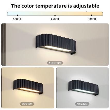 BRILAGI - LED-vägglampa FALCON MODERN LED/10W/230V 30 cm 3000/4500/6000K svart