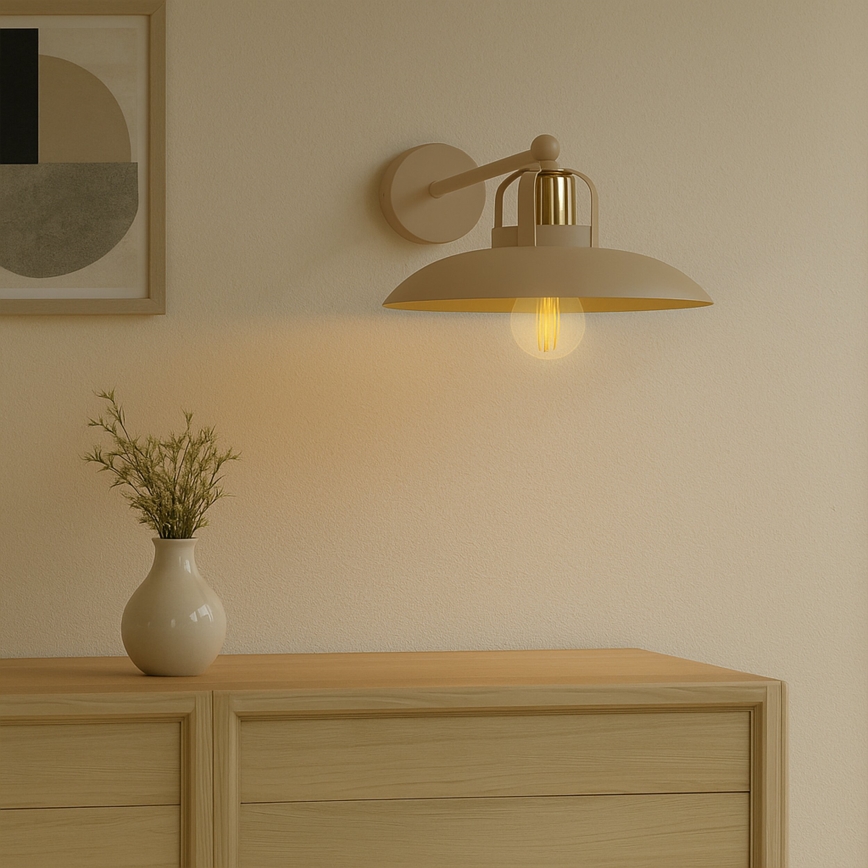 Brilagi - LED Vägglampa FLAMENGO 1xE27/60W/230V beige