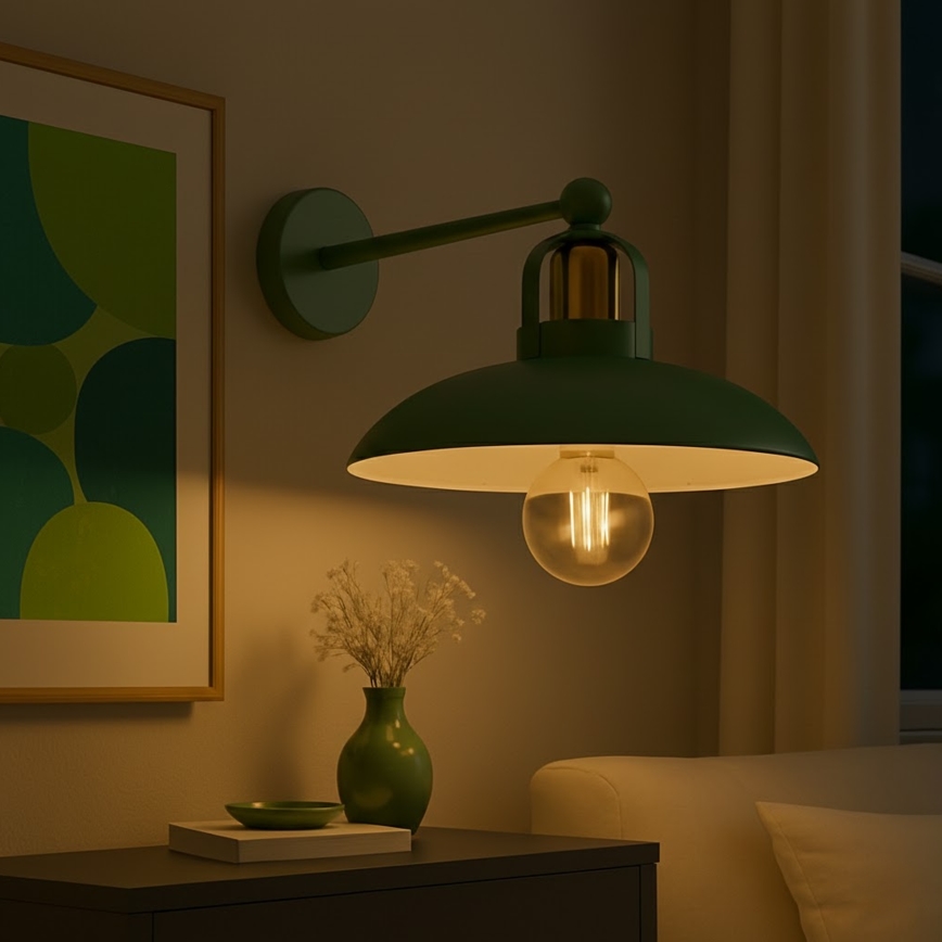 Brilagi - LED Vägglampa FLAMENGO 1xE27/60W/230V grön