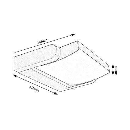 Brilagi - LED vägglampa för utomhusbruk ANKLE LED/18W/230V 3000K IP65 antracit