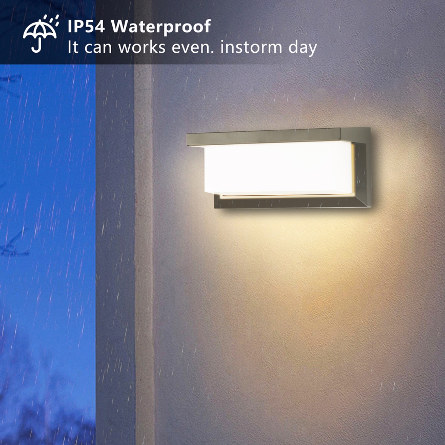 Brilagi - LED vägglampa för utomhusbruk BRICKY LED/12W/230V grå IP54