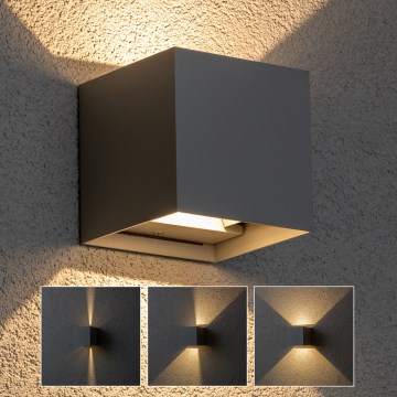 Brilagi - LED vägglampa för utomhusbruk CUBE LED/6W/230V grå IP54
