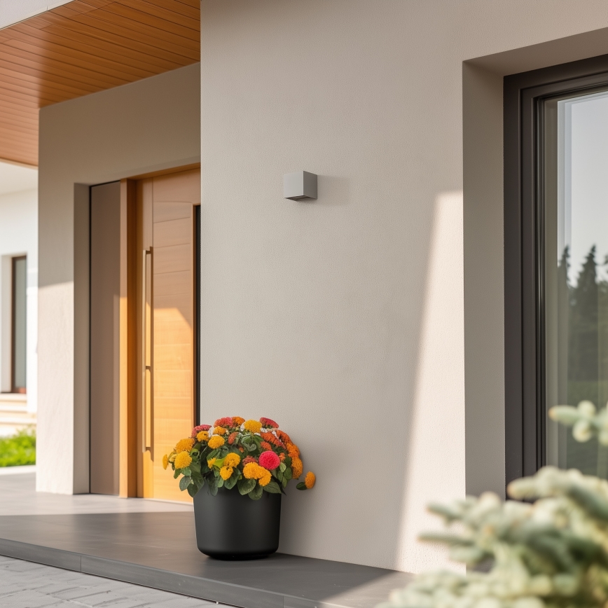 Brilagi - LED vägglampa för utomhusbruk CUBE LED/6W/230V grå IP54