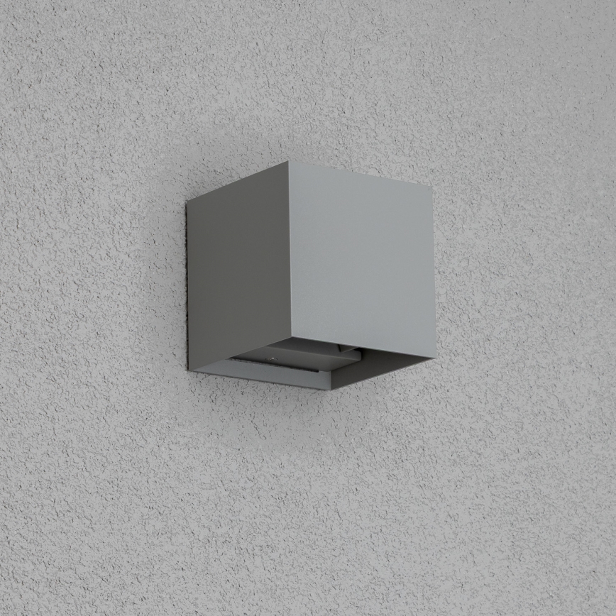 Brilagi - LED vägglampa för utomhusbruk CUBE LED/6W/230V grå IP54