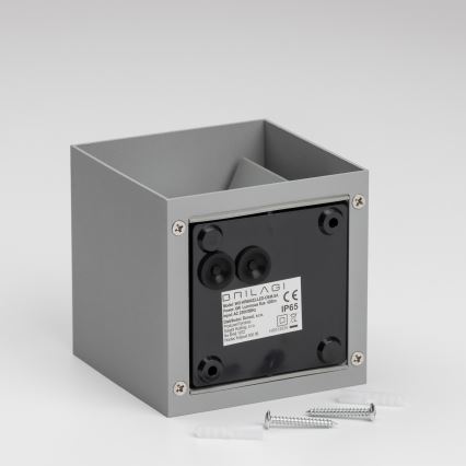 Brilagi - LED vägglampa för utomhusbruk CUBE LED/6W/230V grå IP54