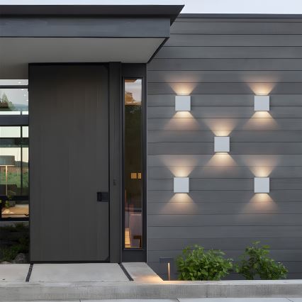 Brilagi - LED vägglampa för utomhusbruk DOUBLERAY LED/6W/230V vit IP54