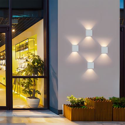 Brilagi - LED vägglampa för utomhusbruk DOUBLERAY LED/6W/230V vit IP54