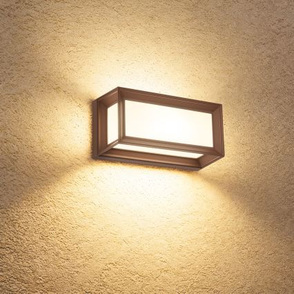 Brilagi - LED utomhusvägglampa med rörelsesensor PARKER LED/12W/230V brun IP44