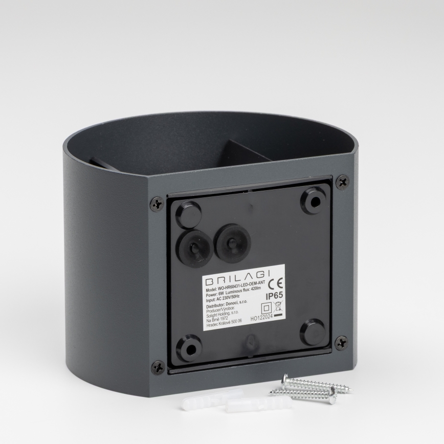 Brilagi - LED vägglampa för utomhusbruk RONDO LED/6W/230V antracit IP54