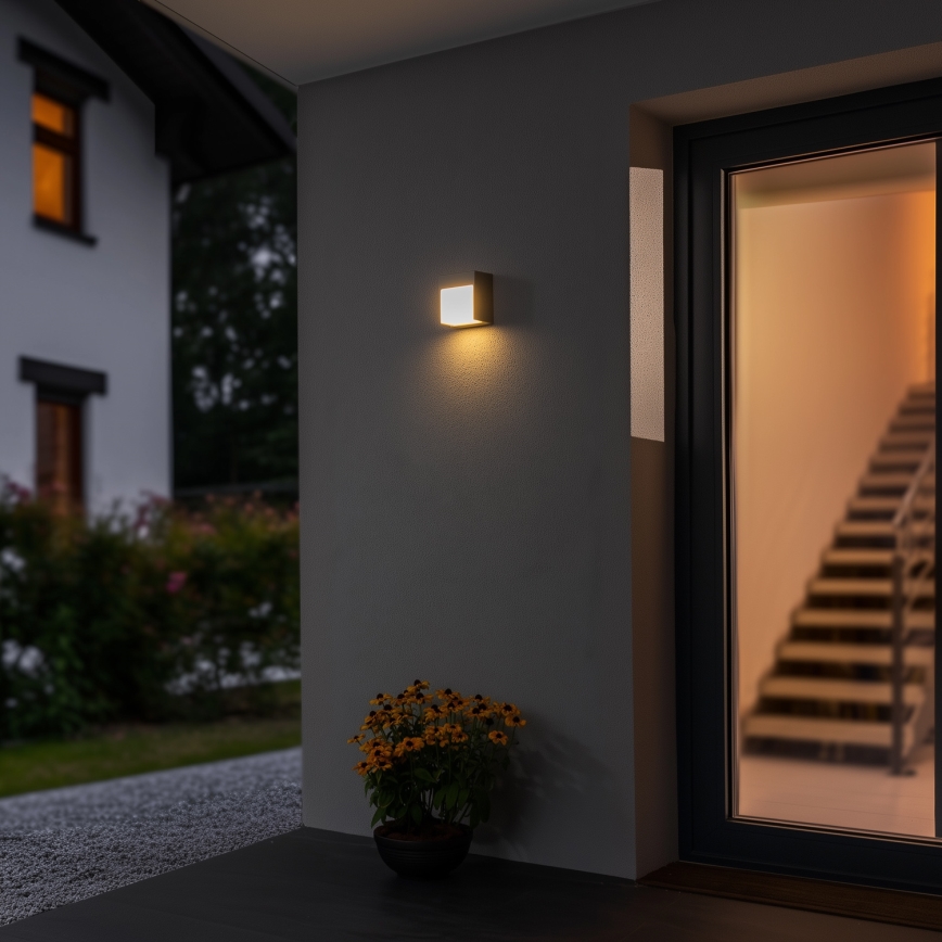 Brilagi - LED vägglampa för utomhusbruk TERNI LED/12W/230V grå IP44