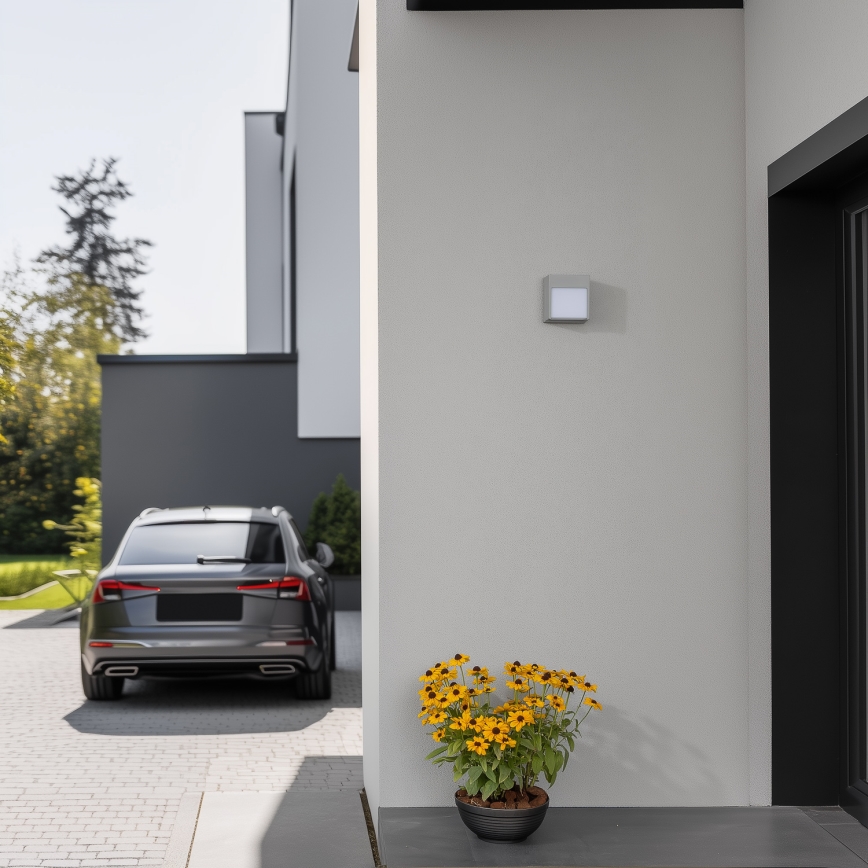 Brilagi - LED vägglampa för utomhusbruk TERNI LED/12W/230V grå IP44