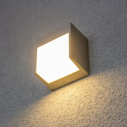 Brilagi - LED vägglampa för utomhusbruk TERNI LED/12W/230V grå IP44