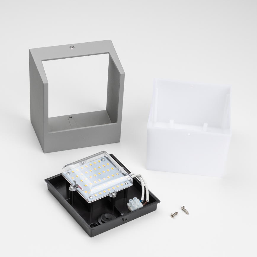 Brilagi - LED vägglampa för utomhusbruk TERNI LED/12W/230V grå IP44