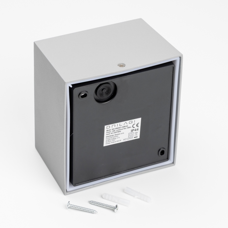 Brilagi - LED vägglampa för utomhusbruk TERNI LED/12W/230V grå IP44