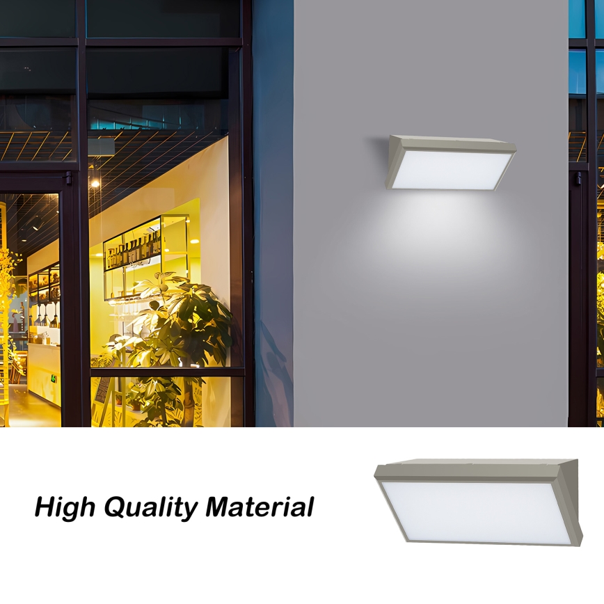 Brilagi - LED vägglampa för utomhusbruk TRIANGLE LED/20W/230V grå IP65