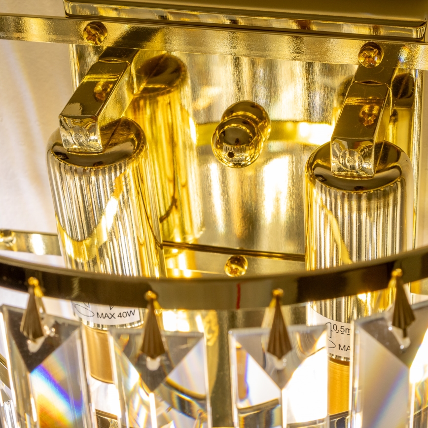 Brilagi - LED Vägglampa i kristall MOZART 2xE14/40W/230V guld