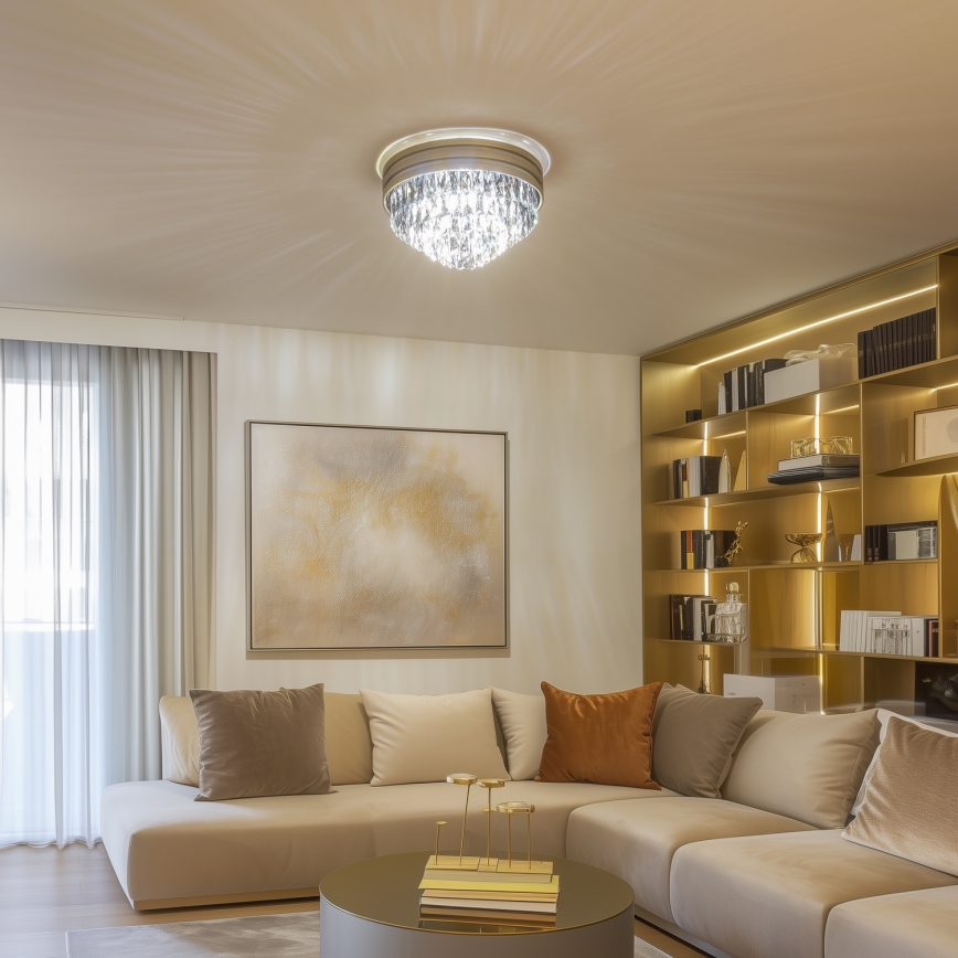 Brilagi - LED Vägglampa i kristall VELURE 5xE14/40W/230V guld